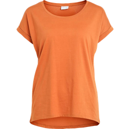 Vila O-Neck Basic T-shirt - Orange/Adobe