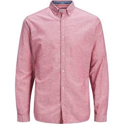 Jack & Jones Button Down Linen Shirt - Rosa/Rio Red