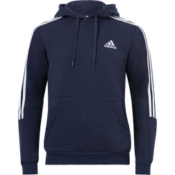 Adidas Essentials Fleece Cut 3 Stripe Hoodie - Legend Ink/White