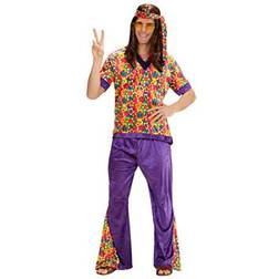 Widmann Costume Hippie Homme Velours Multicolores