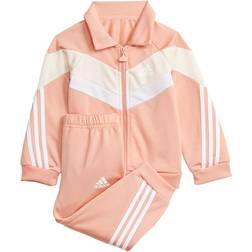 Adidas Infant Future Icons Shiny Tracksuit - Ambient Blush/Wonder White/White (H28827)