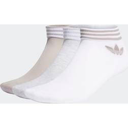 adidas Trefoil Ankle Socks 3-pack - White/Light Grey Heather/Mgh Solid Grey