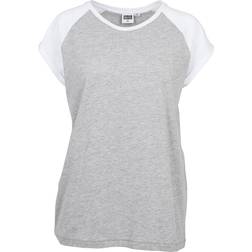 Urban Classics Contrast Raglan Tee - Grey/White