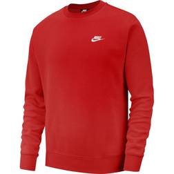 Nike Sportswear Club Fleece Men's Crew Sweatshirt - University Red/White