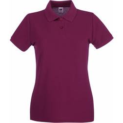 Fruit of the Loom Dames-Fit Premium Poloshirt Met Korte Mouwen - Bourgogne