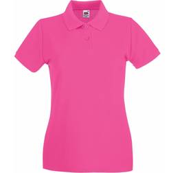 Fruit of the Loom Dames-Fit Premium Poloshirt Met Korte Mouwen - Fuchsia