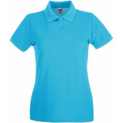 Fruit of the Loom Dames-Fit Premium Poloshirt Met Korte Mouwen - Azure Blauw