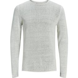 Jack & Jones Linen Blend Knitted Pullover - White/Blanc De Blanc