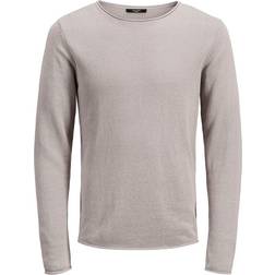 Jack & Jones Linen Knit Crew Neck Grey Male