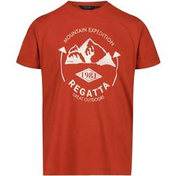 Regatta Cline IV Graphic T-shirt - Rust Orange/Mountain Print