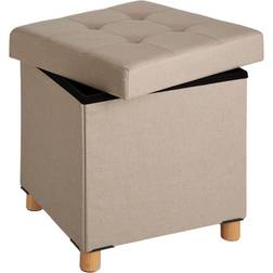 tectake Alea Upholstered Sand Seating Stool 40cm