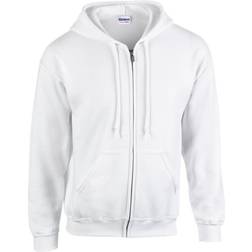 Gildan Heavy Blend Full Zip Hooded Sweatshirt Unisex - White