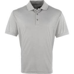 Premier Coolchecker Pique Short Sleeve Polo Shirt - Silver