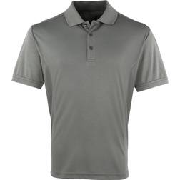 Premier Coolchecker Pique Short Sleeve Polo Shirt - Dark Gray