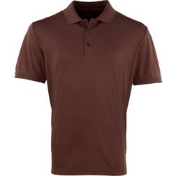 Premier Coolchecker Pique Short Sleeve Polo Shirt - Brown