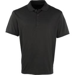 Premier Coolchecker Pique Short Sleeve Polo Shirt - Black