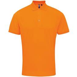 Premier Coolchecker Pique Short Sleeve Polo Shirt - Neon Orange