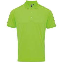 Premier Coolchecker Pique Short Sleeve Polo Shirt - Neon Green