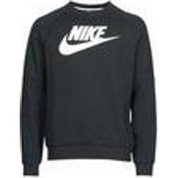 NIKE Sportswear Fleece Crew Sweatshirt - Black/White