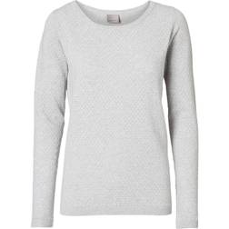 Vero Moda Texture Pullover - Grey/Light Grey Melange