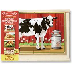 Melissa & Doug Farm Animals Jigsaw Puzzles in a Box 48 Pieces