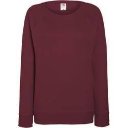 Fruit of the Loom Ladies Lightweight Raglan Sweatshirt - Burgundy