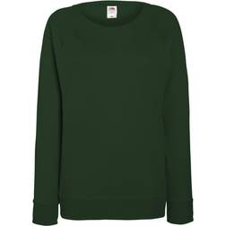 Fruit of the Loom Ladies Lightweight Raglan Sweatshirt - Bottle Green