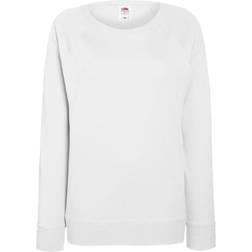 Fruit of the Loom Ladies Lightweight Raglan Sweatshirt - White