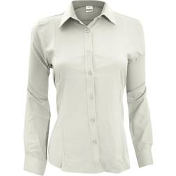 Henbury Camisa de trabajo de manga larga para mujer - Negro/Azul/Blanco