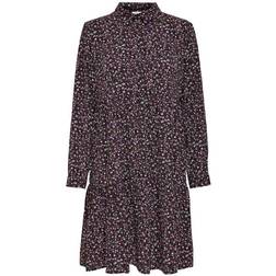 JDY Piper Shirt Dress - Fuschia Pink/Vivid Viola Fleur
