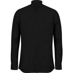 Henbury Modern Long Sleeved Oxford Shirt - Black