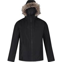 Regatta Haig Waterproof Insulated Fur Trimmed Hooded Jacket - Black