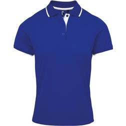 Premier Women's Contrast Tipped Coolchecker Polo Shirt - Royal/White