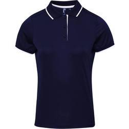 Premier Women's Contrast Tipped Coolchecker Polo Shirt - Navy/White