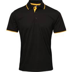 Premier Contrast Coolchecker Polo Shirt - Black/Sunflower