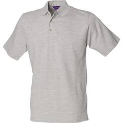 Henbury Classic Plain Polo Shirt - Heather Grey