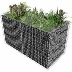 vidaXL Gabion Planter Steel 180 x 90 x 100 cm - Silver 90cm