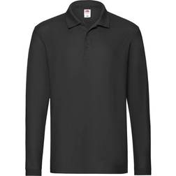 Fruit of the Loom Premium Long Sleeve Polo Shirt - Black