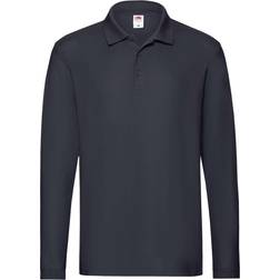 Fruit of the Loom Premium Long Sleeve Polo Shirt - Deep Navy