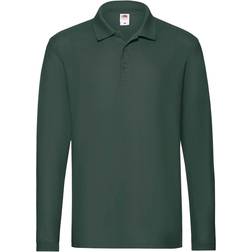 Fruit of the Loom Premium Poloshirt Met Lange Mouwen - Forest Groen