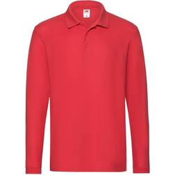 Fruit of the Loom Premium Long Sleeve Polo Shirt - Red