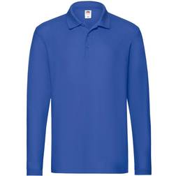 Fruit of the Loom Premium Long Sleeve Polo Shirt - Royal Blue