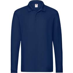 Fruit of the Loom Premium Poloshirt Met Lange Mouwen - Navy