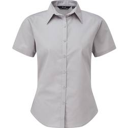 Premier Women's Short Sleeve Poplin Blouse - Silver