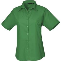 Premier Women's Short Sleeve Poplin Blouse - Emerald