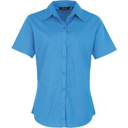 Premier Women's Short Sleeve Poplin Blouse - Sapphire