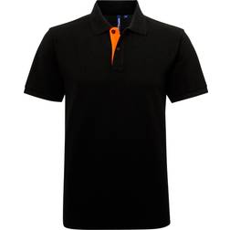 ASQUITH & FOX Classic Fit Contrast Polo Shirt - Black/Orange