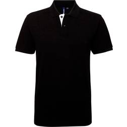 ASQUITH & FOX Classic Fit Contrast Polo Shirt - Black/White