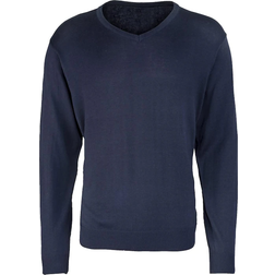 Premier V-Neck Knitted Sweater - Navy