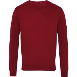 Premier V-Neck Knitted Sweater - Burgundy